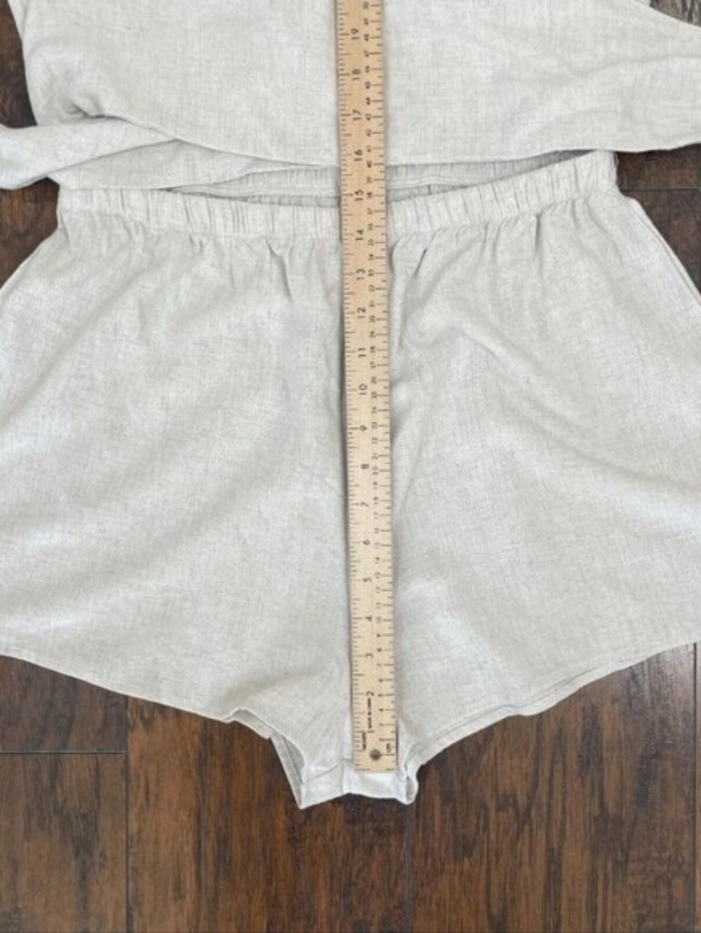 Princess Polly Ragnar Tie-Front Romper 10 Beige Linen Blend Short Sleeve Women's - Picture 11 of 15